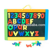 alphabets and numbers learning wooden magnet board toys